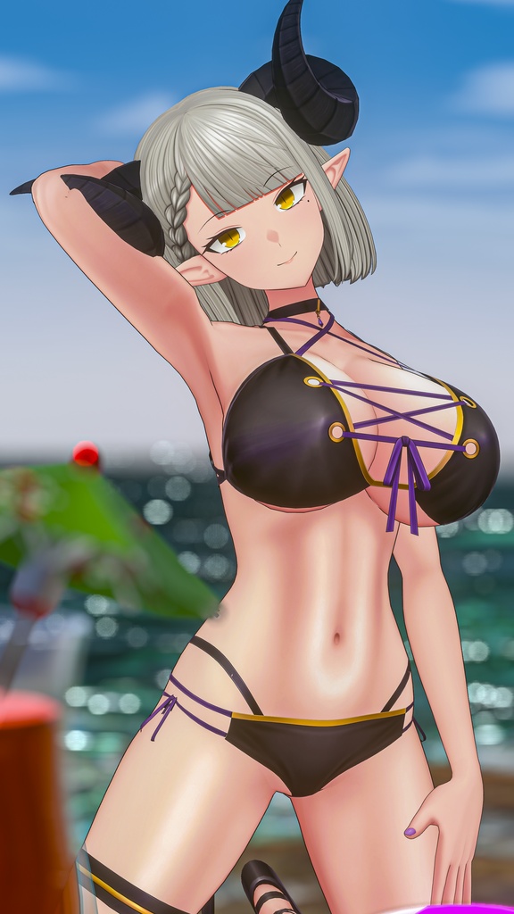 銀髪スーツの悪魔 メイネーラ VRChat向けオリジナル3Dアバター #e62f8b