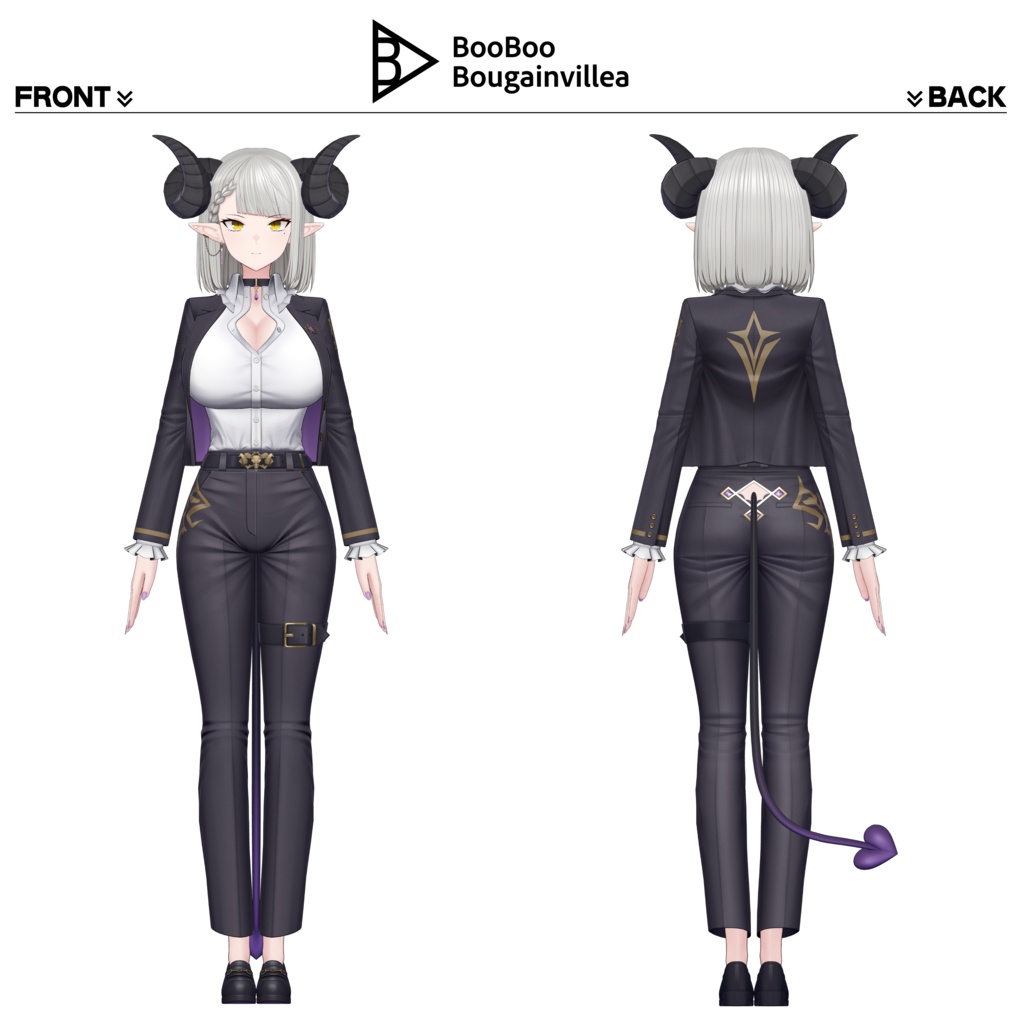 銀髪スーツの悪魔 メイネーラ VRChat向けオリジナル3Dアバター #e62f8b
