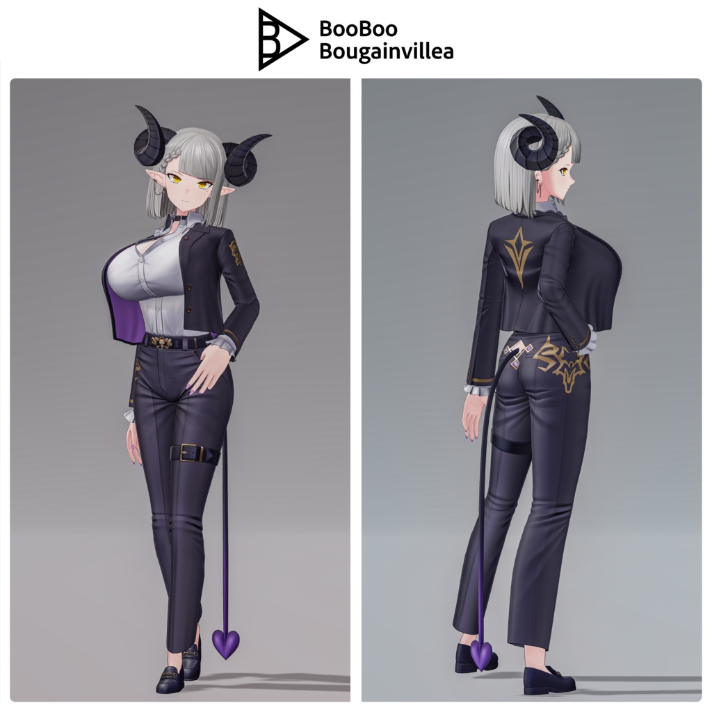 銀髪スーツの悪魔 メイネーラ VRChat向けオリジナル3Dアバター #e62f8b