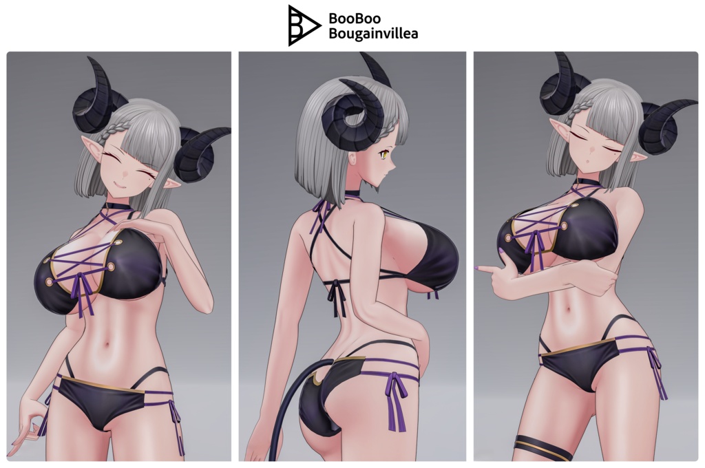 銀髪スーツの悪魔 メイネーラ VRChat向けオリジナル3Dアバター #e62f8b