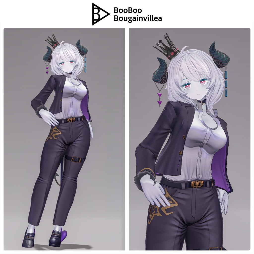 銀髪スーツの悪魔 メイネーラ VRChat向けオリジナル3Dアバター #e62f8b