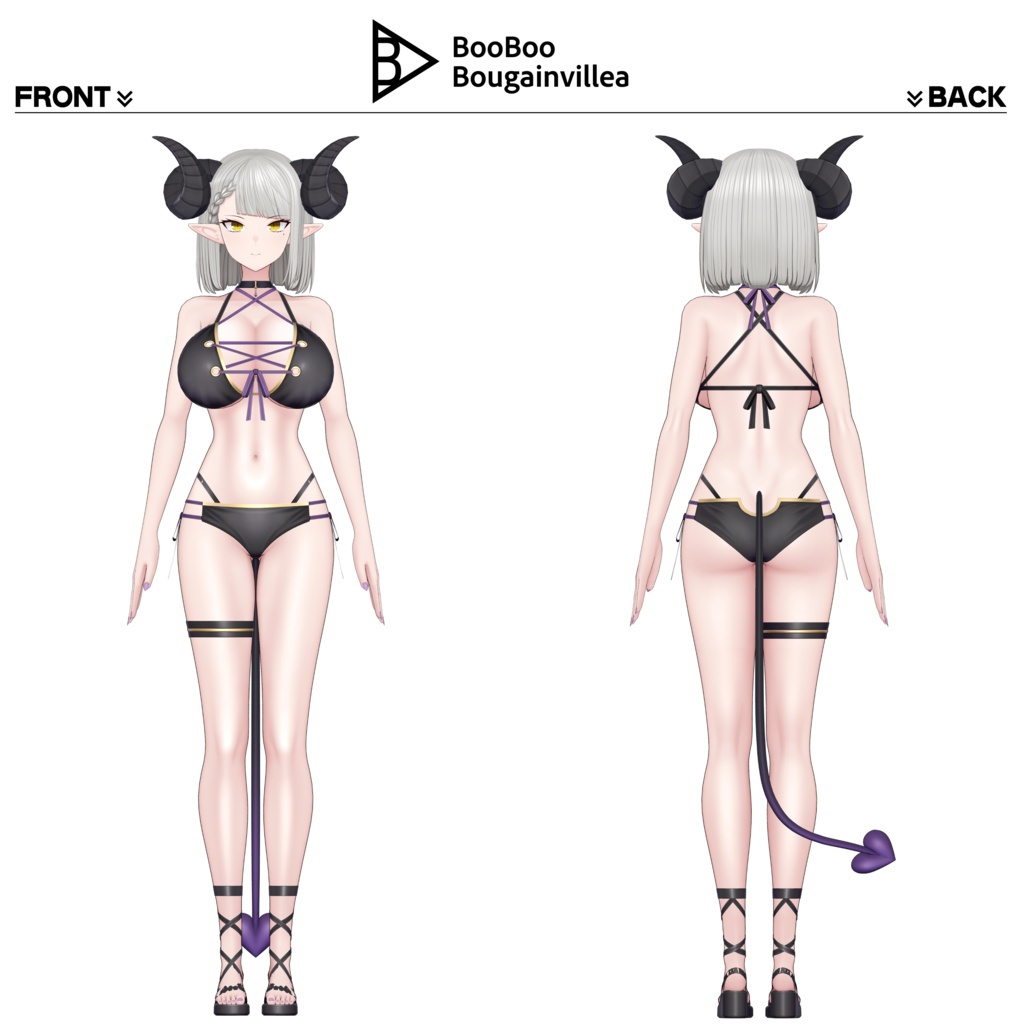 銀髪スーツの悪魔 メイネーラ VRChat向けオリジナル3Dアバター #e62f8b
