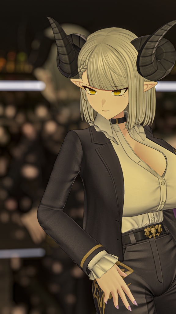 銀髪スーツの悪魔 メイネーラ VRChat向けオリジナル3Dアバター #e62f8b