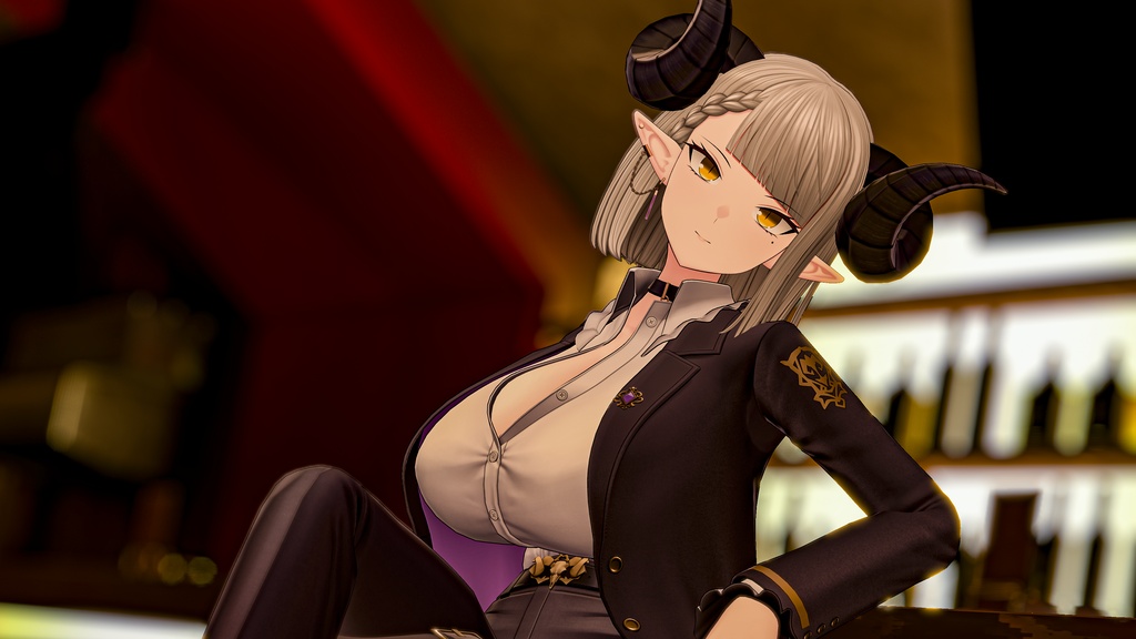 銀髪スーツの悪魔 メイネーラ VRChat向けオリジナル3Dアバター #e62f8b