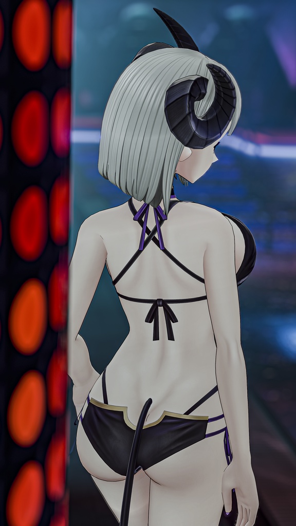 銀髪スーツの悪魔 メイネーラ VRChat向けオリジナル3Dアバター #e62f8b