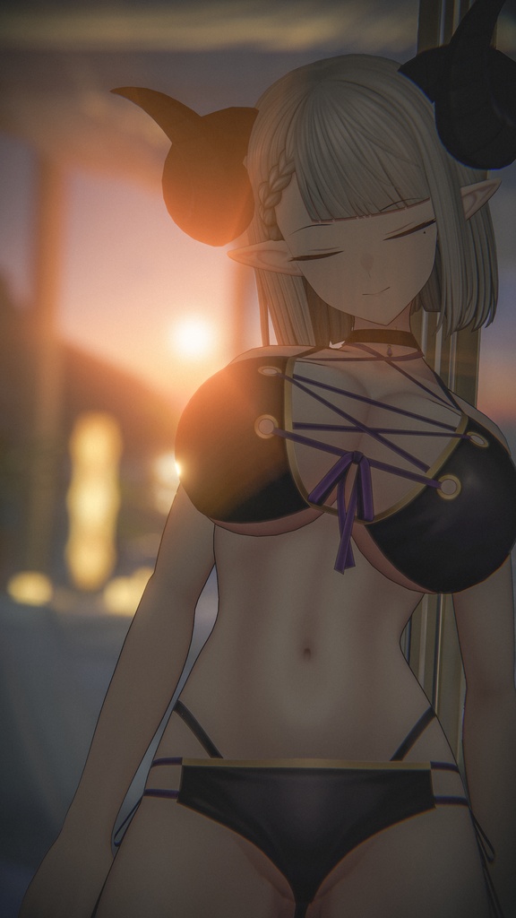 銀髪スーツの悪魔 メイネーラ VRChat向けオリジナル3Dアバター #e62f8b