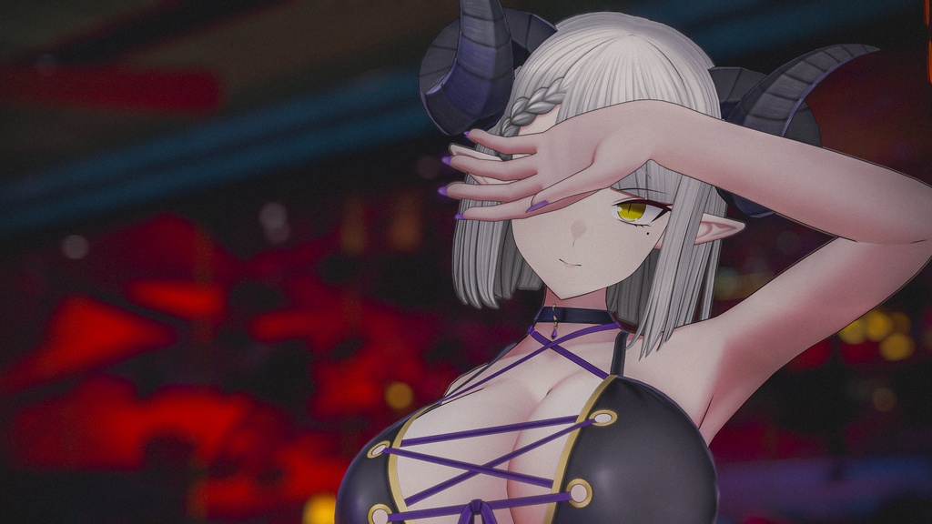 銀髪スーツの悪魔 メイネーラ VRChat向けオリジナル3Dアバター #e62f8b