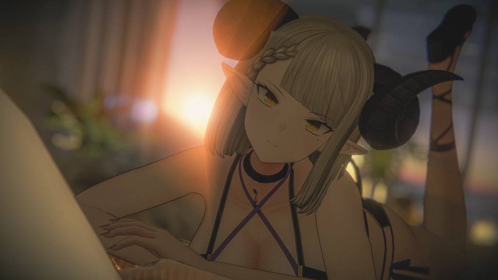 銀髪スーツの悪魔 メイネーラ VRChat向けオリジナル3Dアバター #e62f8b