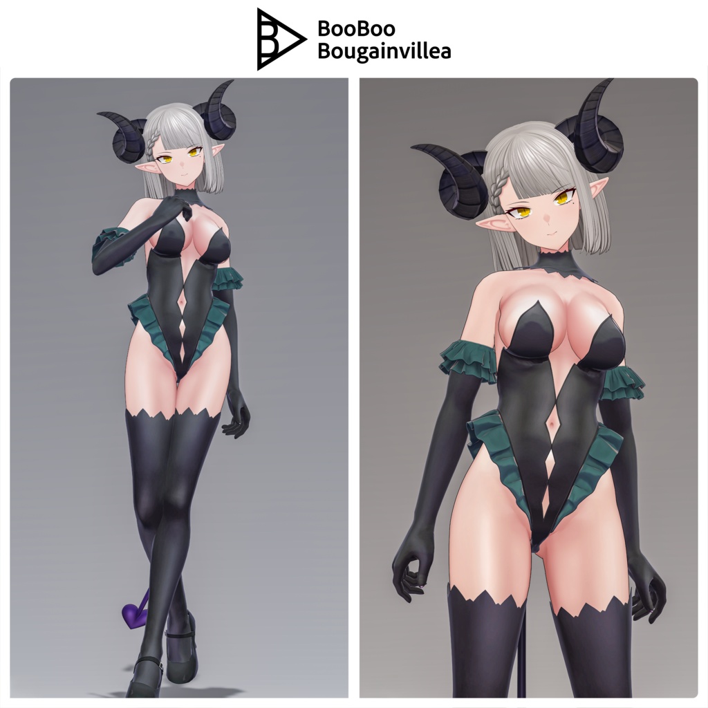 銀髪スーツの悪魔 メイネーラ VRChat向けオリジナル3Dアバター #e62f8b