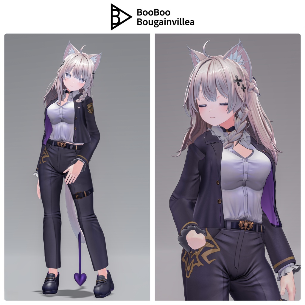 銀髪スーツの悪魔 メイネーラ VRChat向けオリジナル3Dアバター #e62f8b