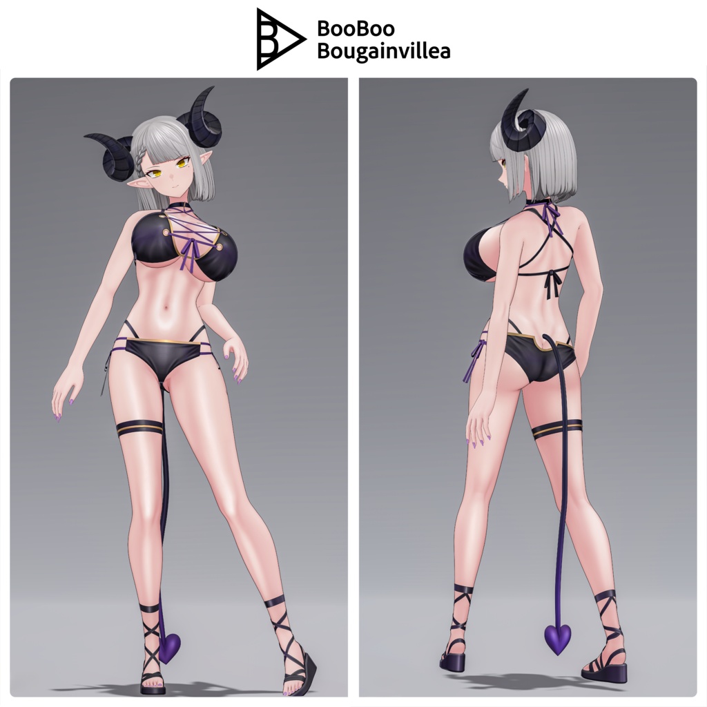 銀髪スーツの悪魔 メイネーラ VRChat向けオリジナル3Dアバター #e62f8b