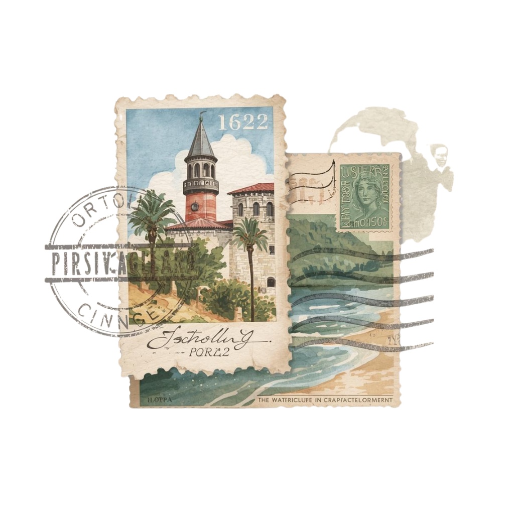 水彩画風クリーム&ピンク旅行シリーズ フランス|アンティークで可愛いクリップアート12点セット【PNG】