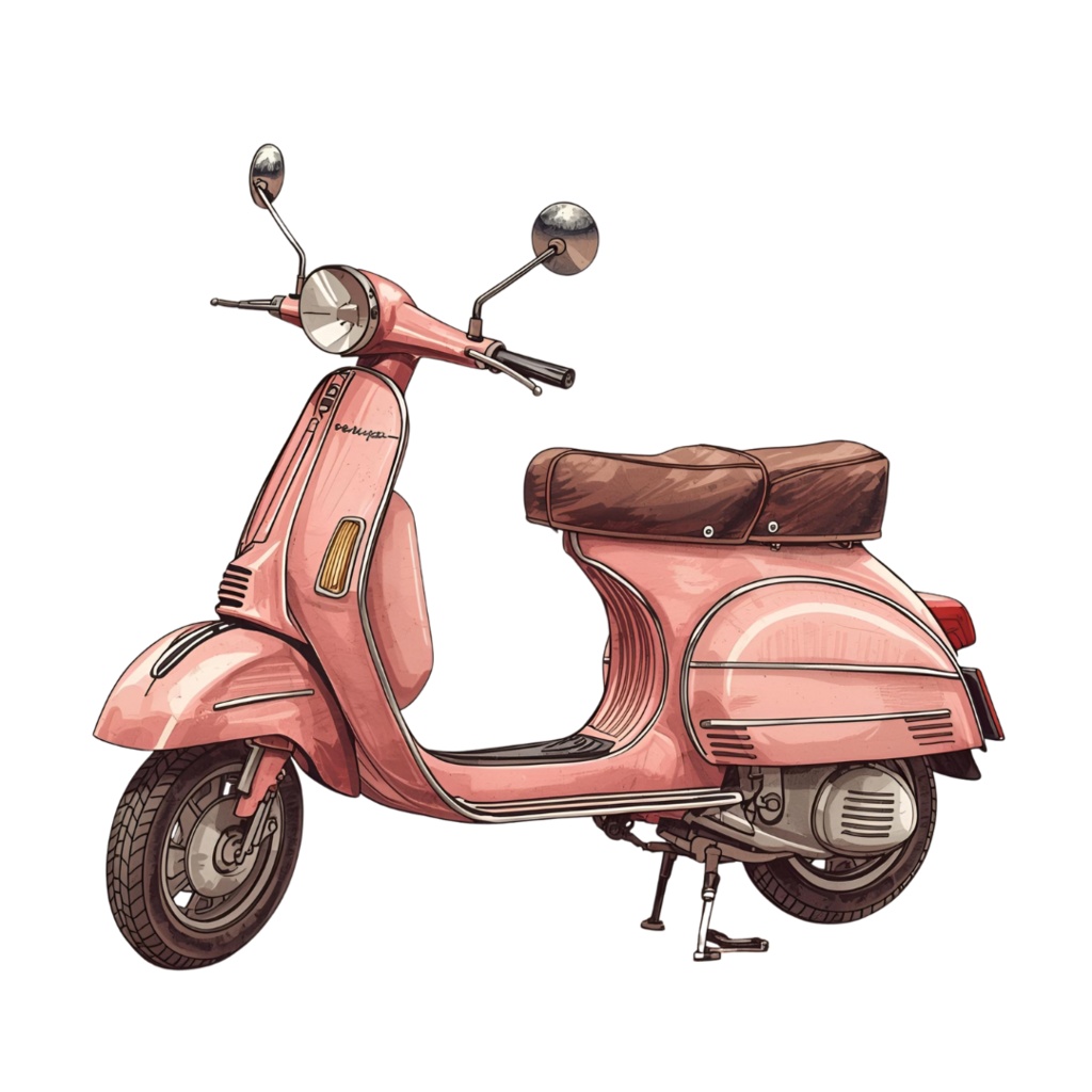 水彩画風クリーム&ピンク旅行シリーズ イタリア|アンティークで可愛いクリップアート12点セット【PNG】