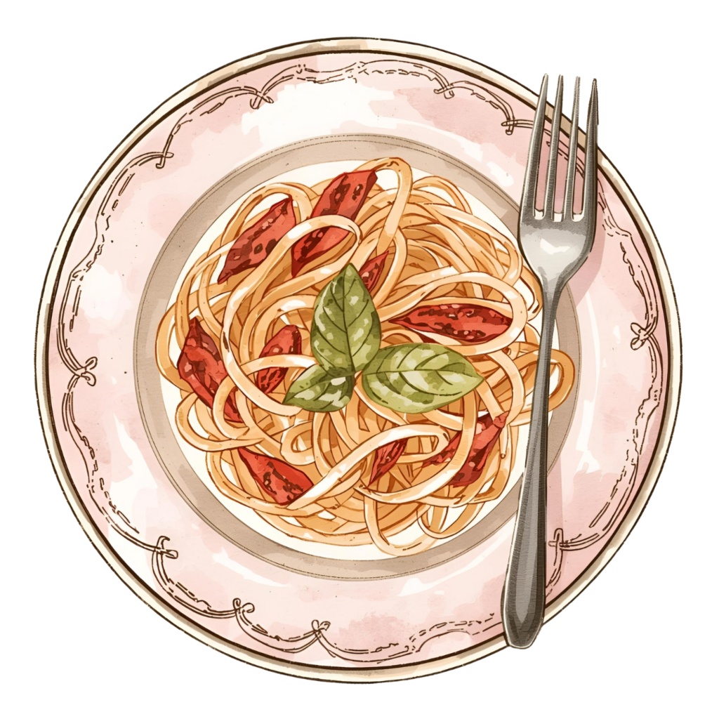 水彩画風クリーム&ピンク旅行シリーズ イタリア|アンティークで可愛いクリップアート12点セット【PNG】