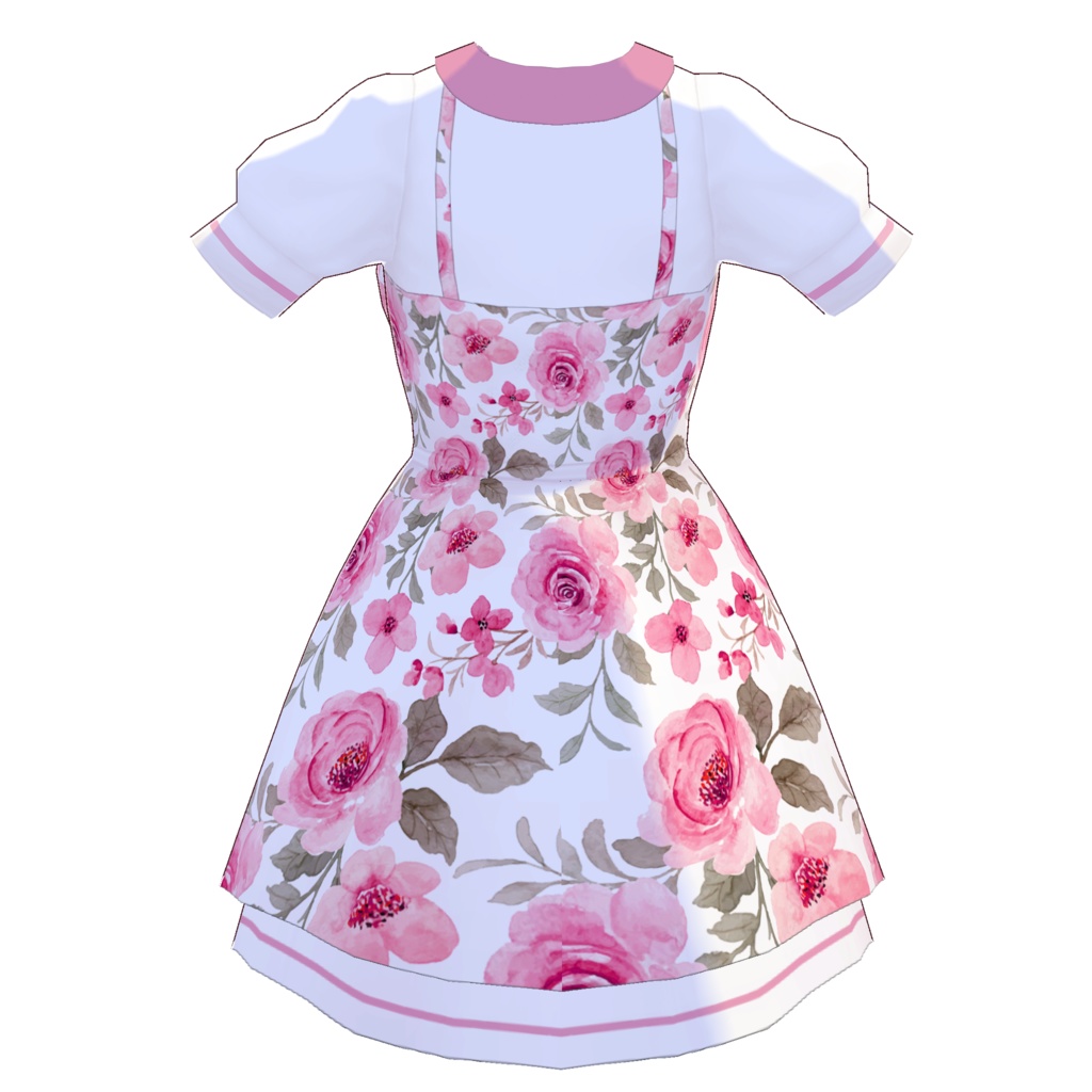 レイヤードワンピース (花柄)