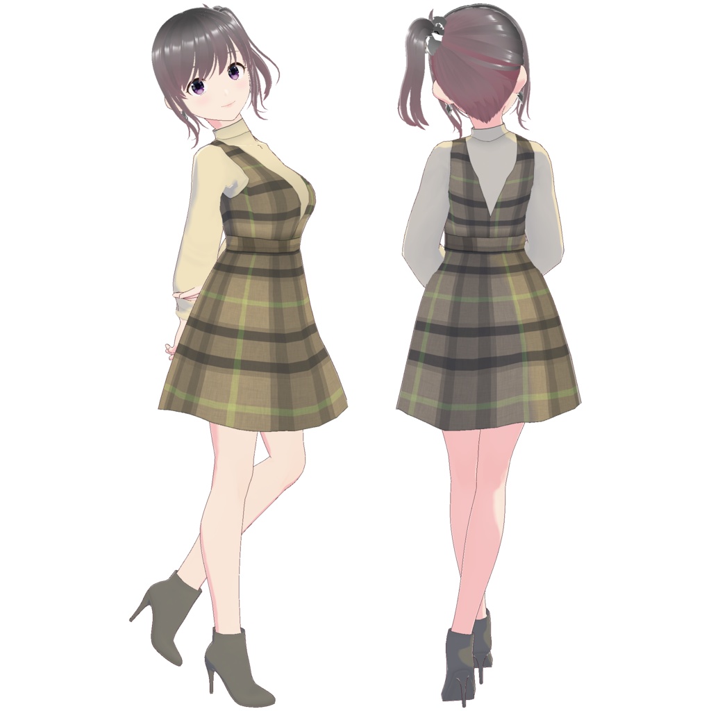 ジャンパースカート (チェック柄)