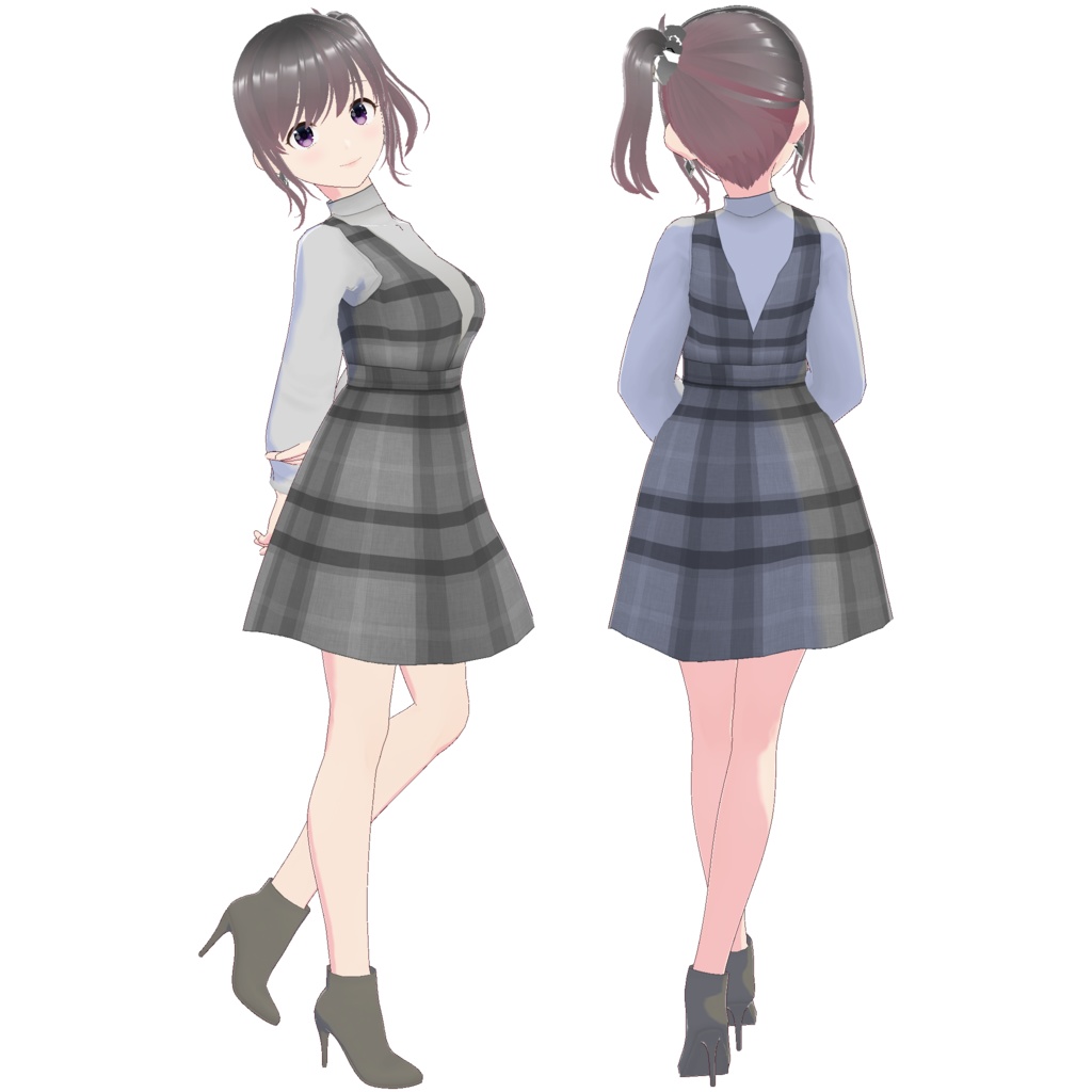 ジャンパースカート (チェック柄)