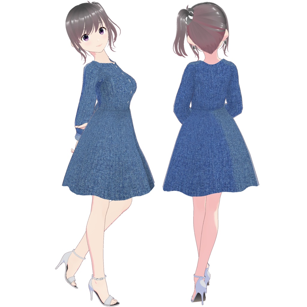 デニムワンピース (長袖)