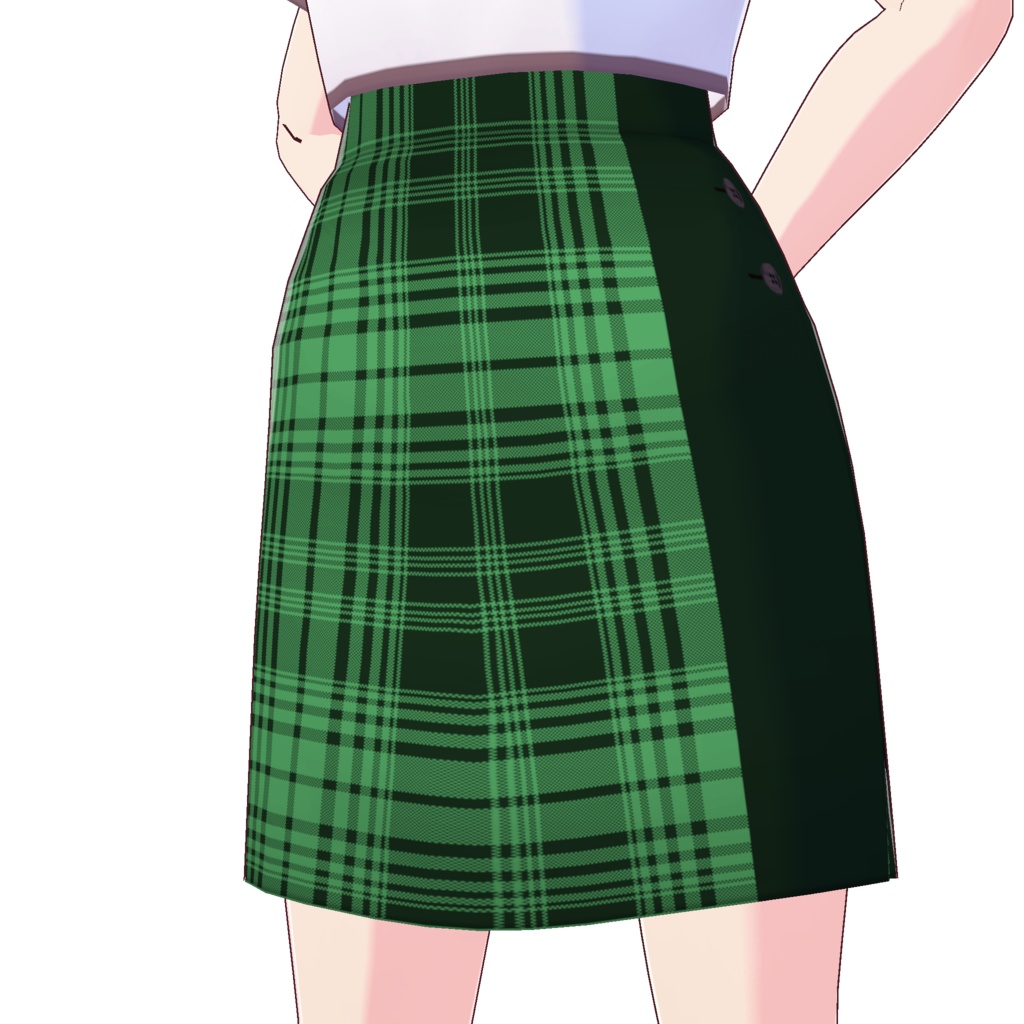 サイドスリットスカート (チェック柄 A)