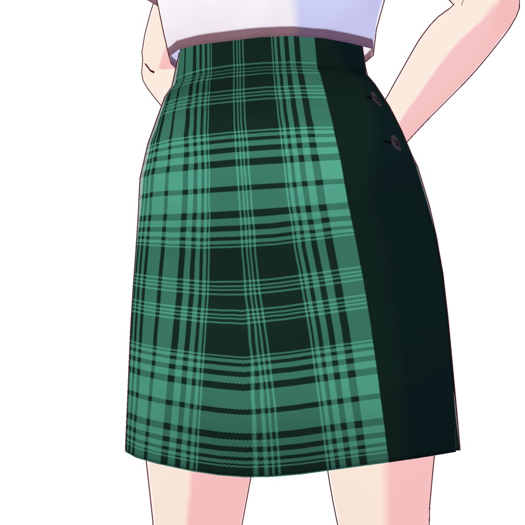 サイドスリットスカート (チェック柄 A)