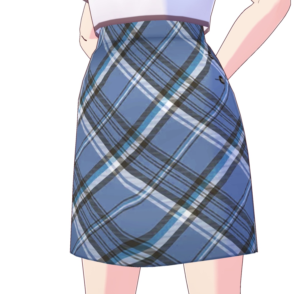 サイドスリットスカート (チェック柄 B)