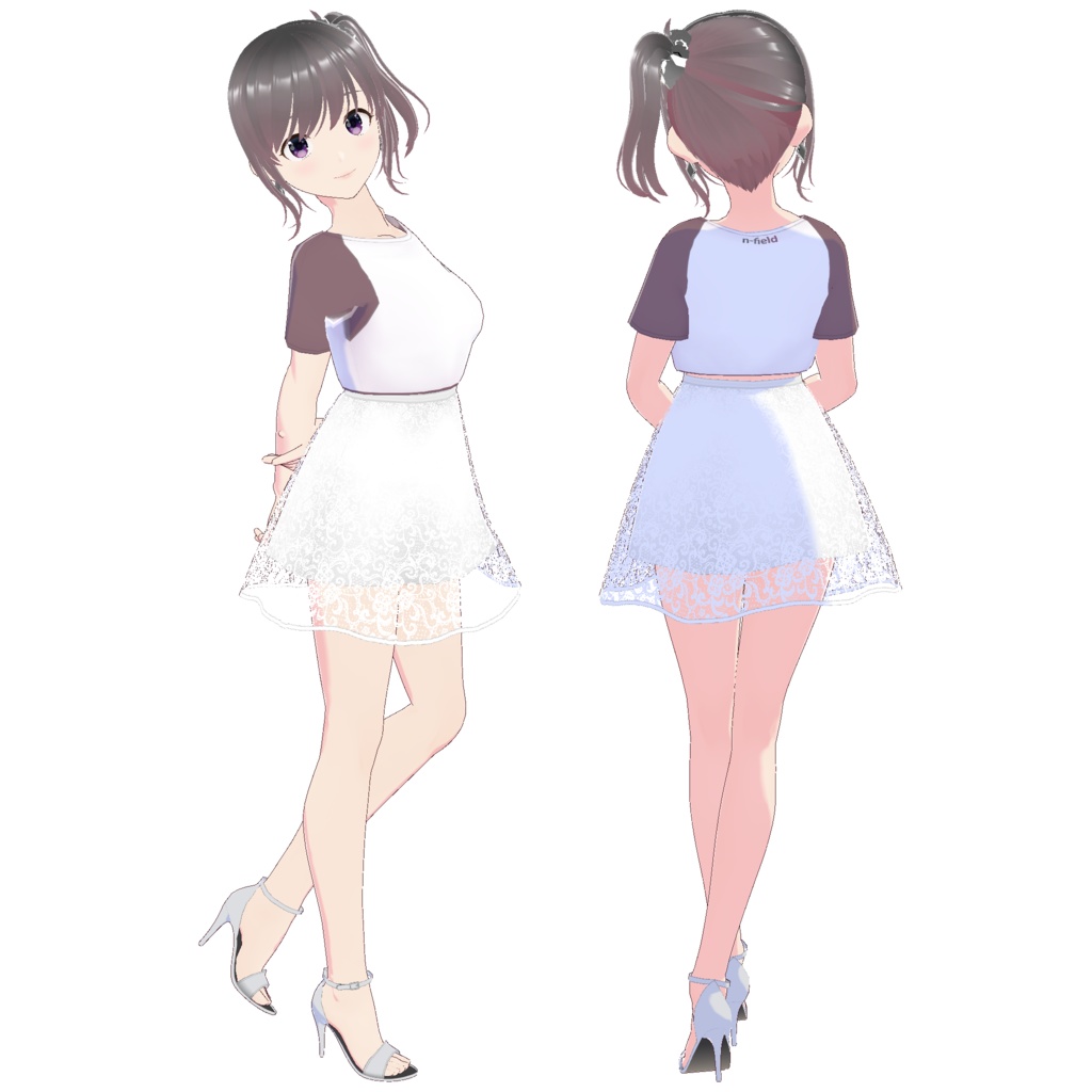 フレアレーススカート (ホワイトレース)