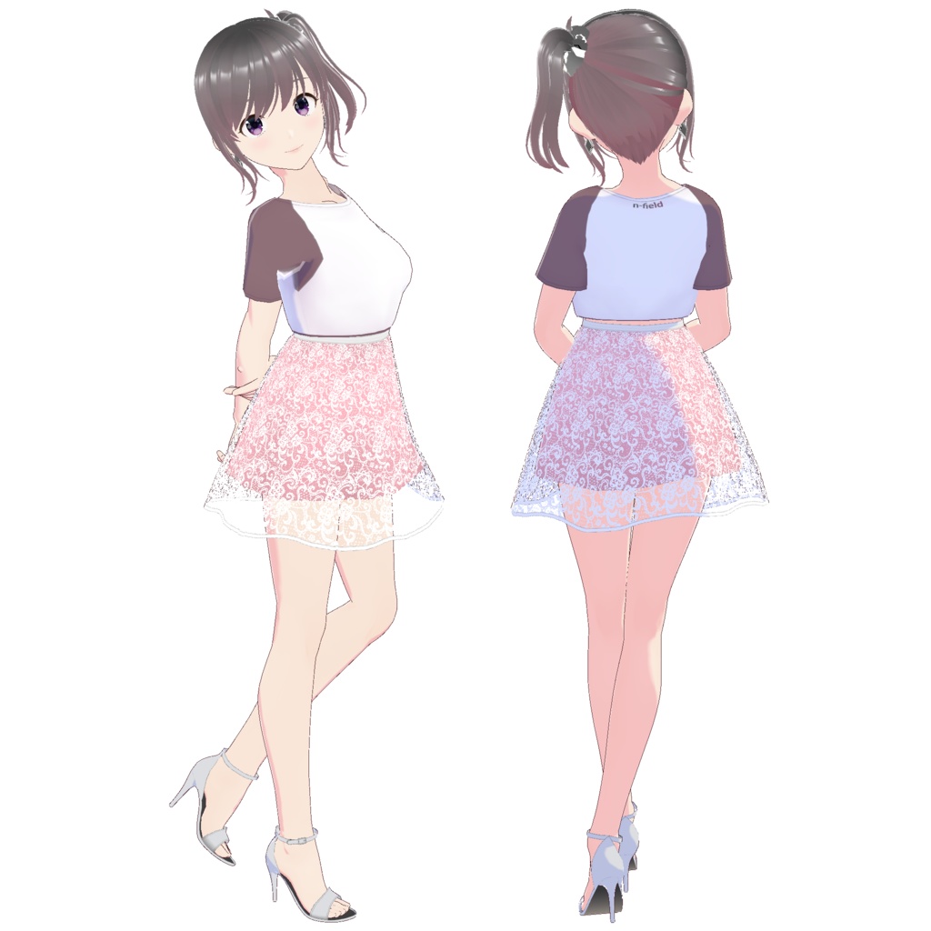 フレアレーススカート (ホワイトレース)