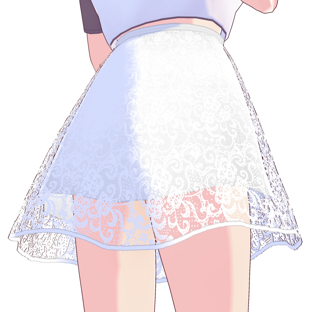 フレアレーススカート (ホワイトレース)