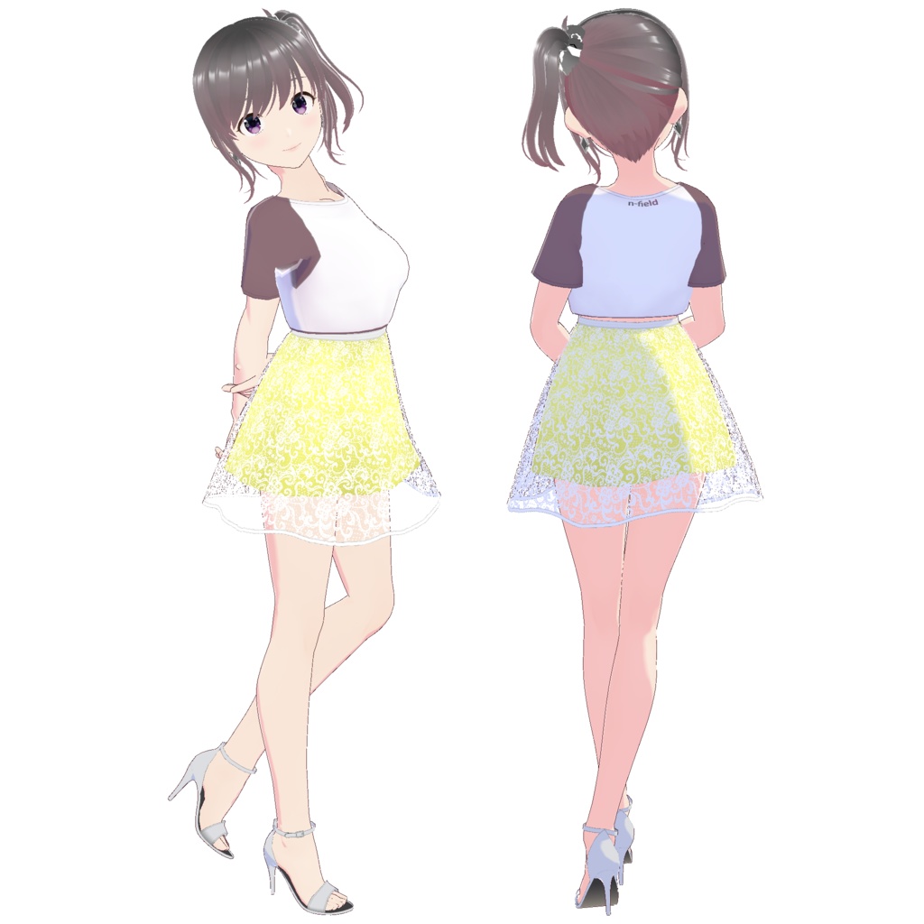 フレアレーススカート (ホワイトレース)