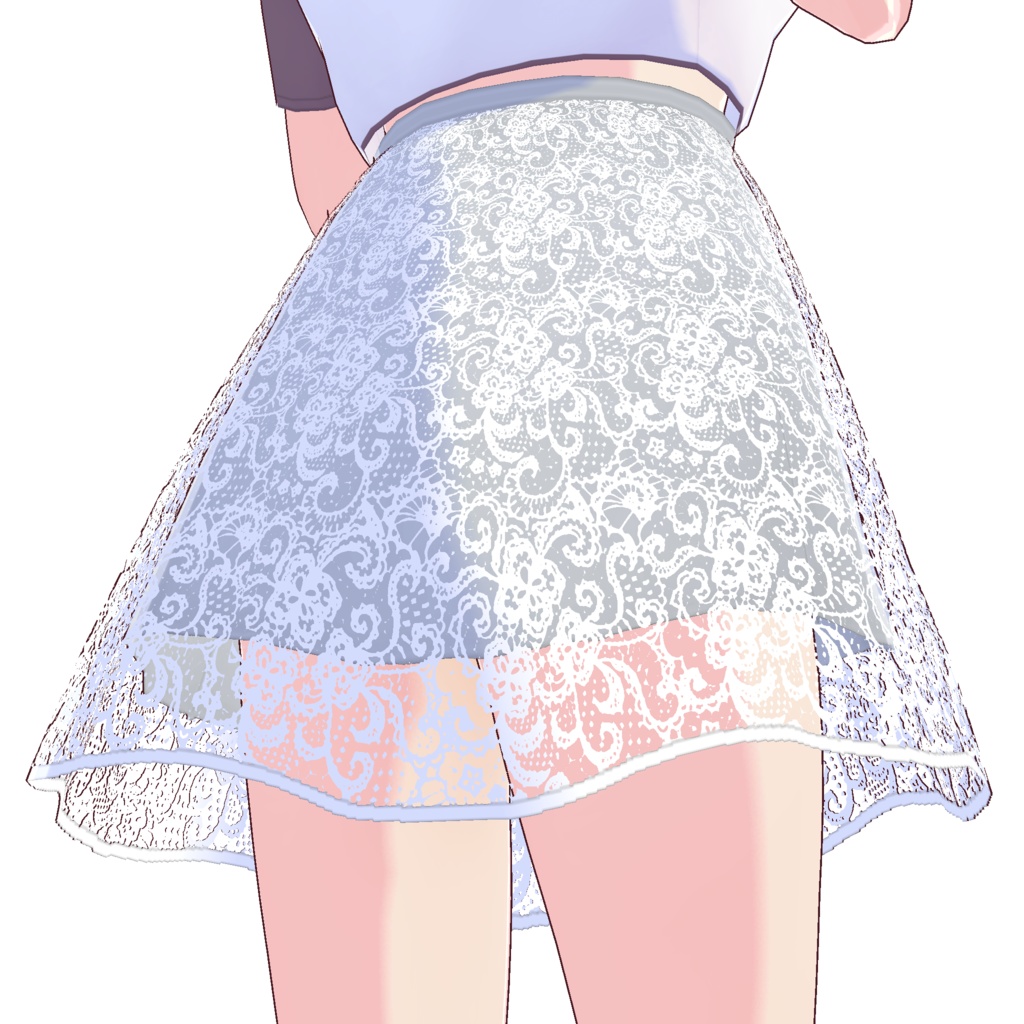 フレアレーススカート (ホワイトレース)