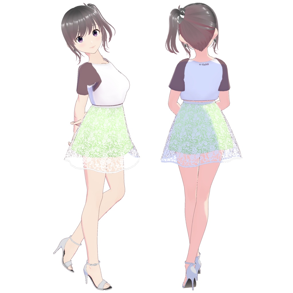 フレアレーススカート (ホワイトレース)