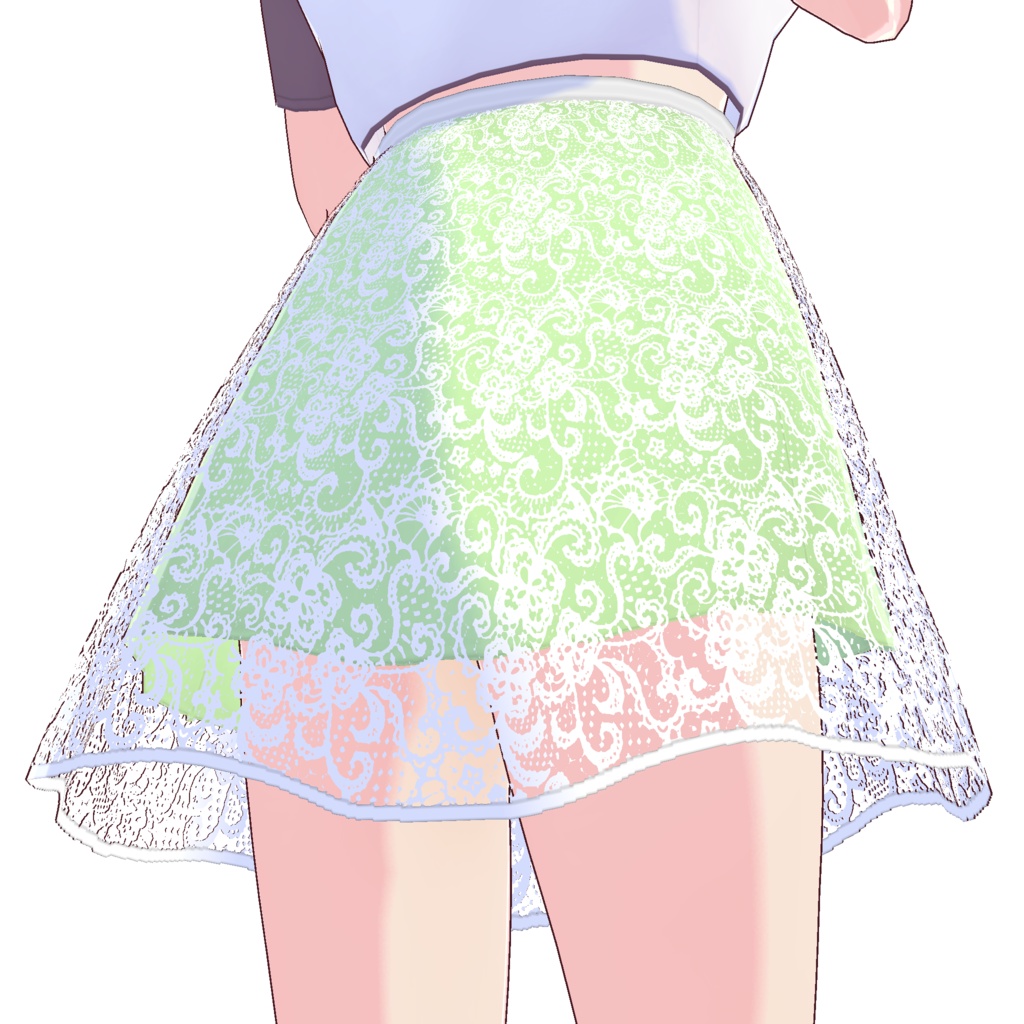 フレアレーススカート (ホワイトレース)