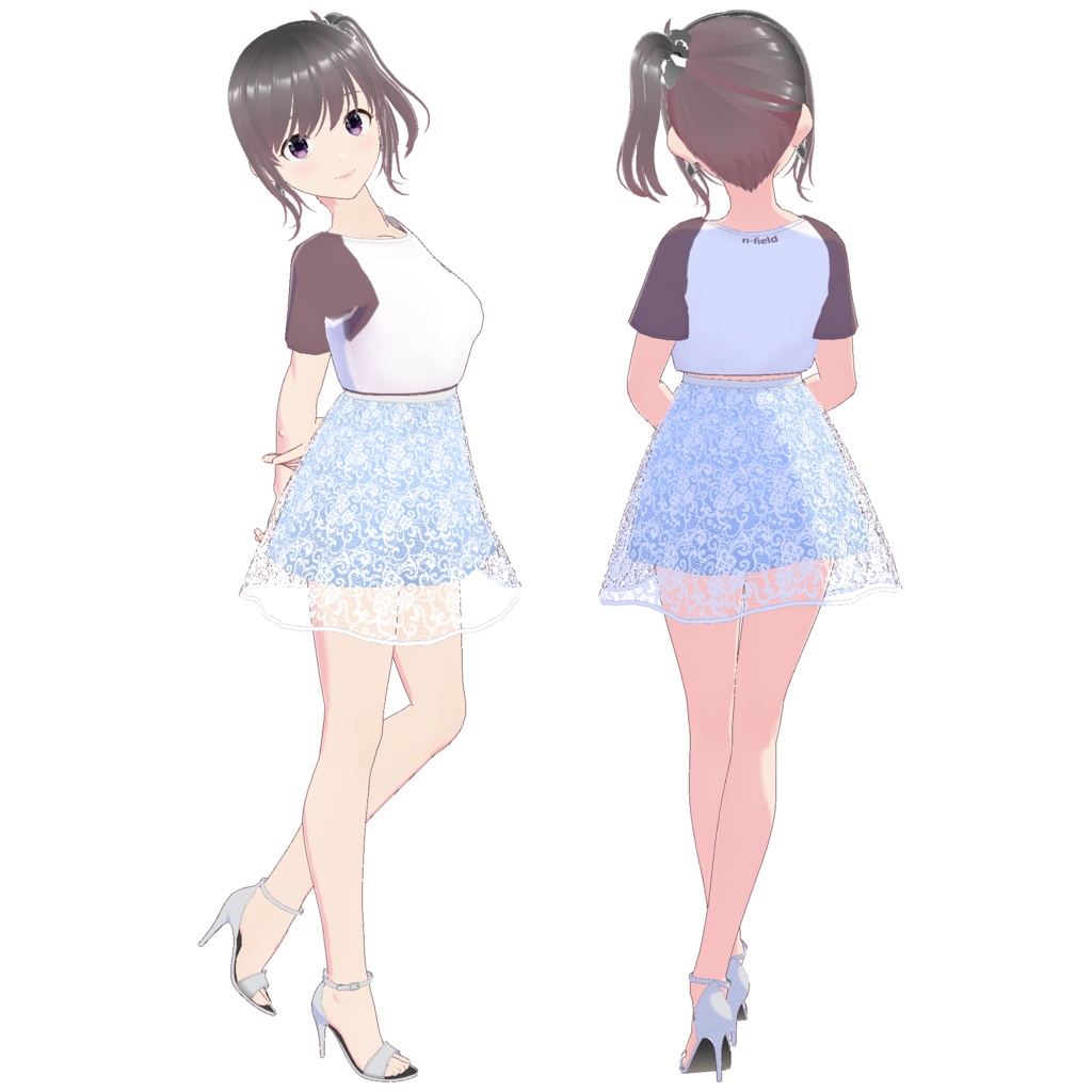 フレアレーススカート (ホワイトレース)