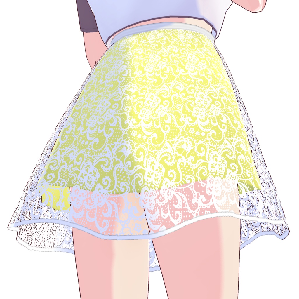 フレアレーススカート (ホワイトレース)