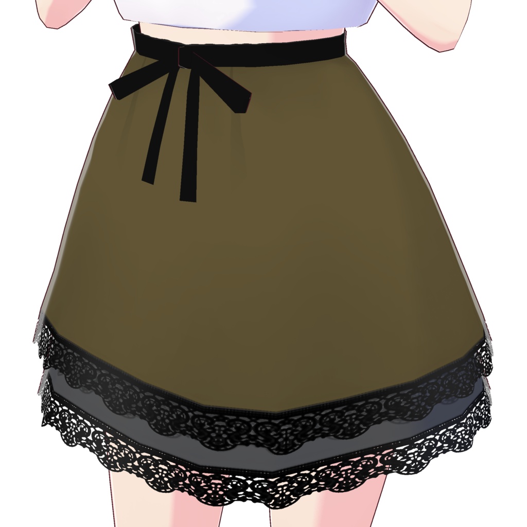 レイヤードレーススカート (ブラックレース)