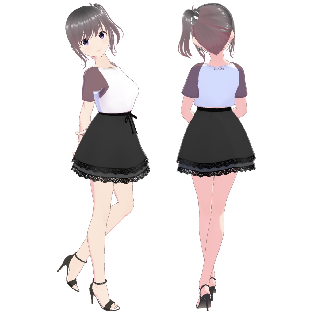 レイヤードレーススカート (ブラックレース)