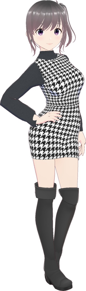 ミニワンピース (千鳥格子 柄)