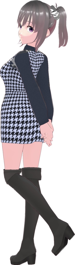 ミニワンピース (千鳥格子 柄)