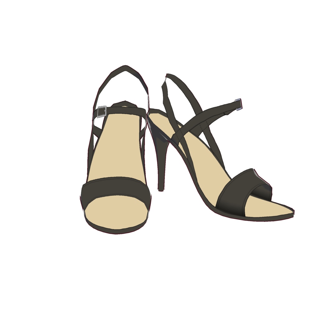 ピンヒールサンダル (サイドクロスベルト)