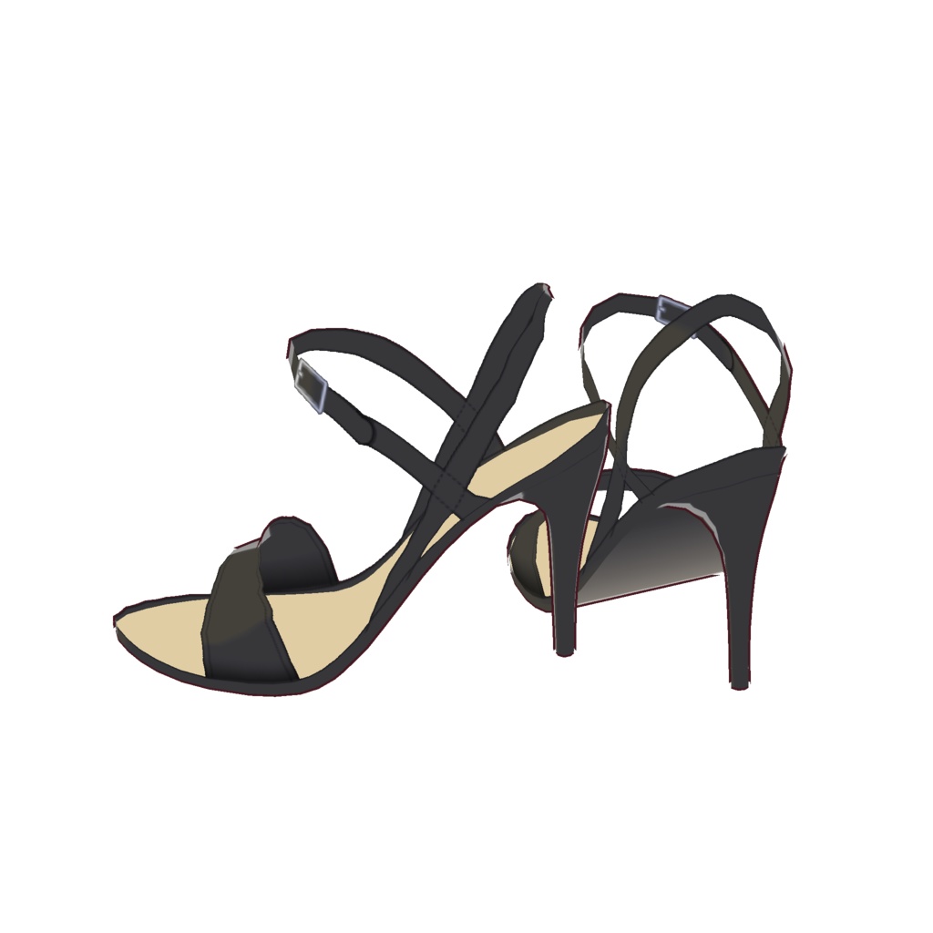 ピンヒールサンダル (サイドクロスベルト)