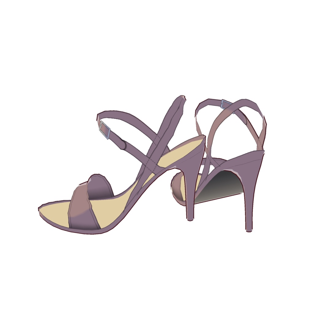 ピンヒールサンダル (サイドクロスベルト)