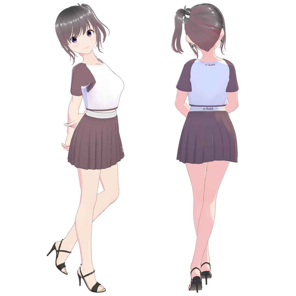 ピンヒールサンダル (サイドクロスベルト)