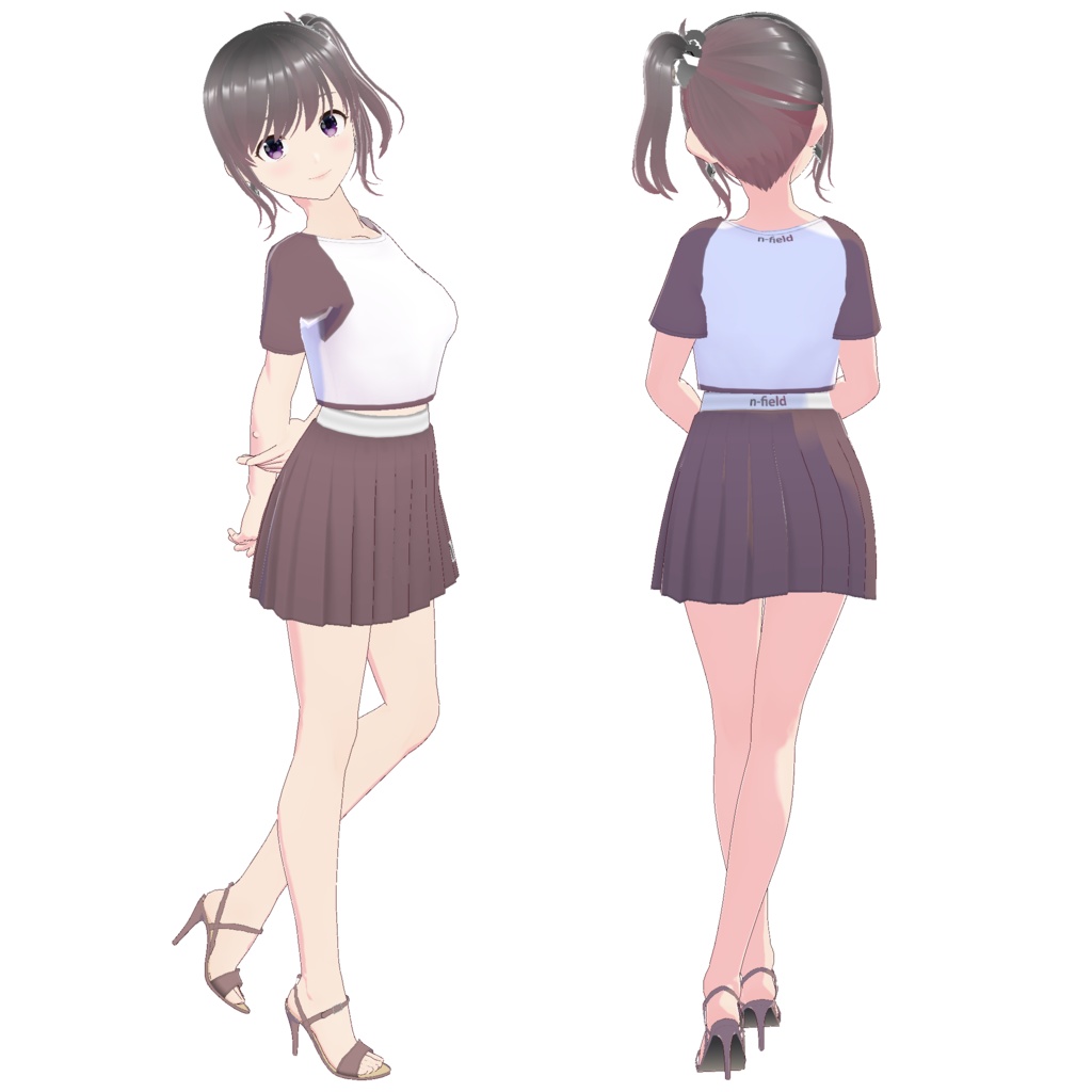 ピンヒールサンダル (サイドクロスベルト)