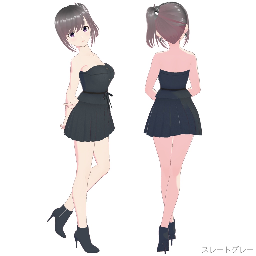 セットアップ (チューブトップ+プリーツスカート)