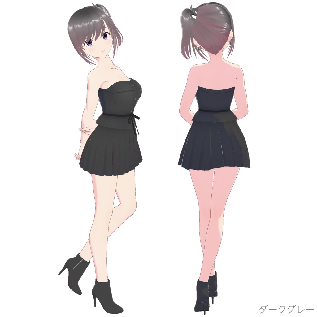 セットアップ (チューブトップ+プリーツスカート)