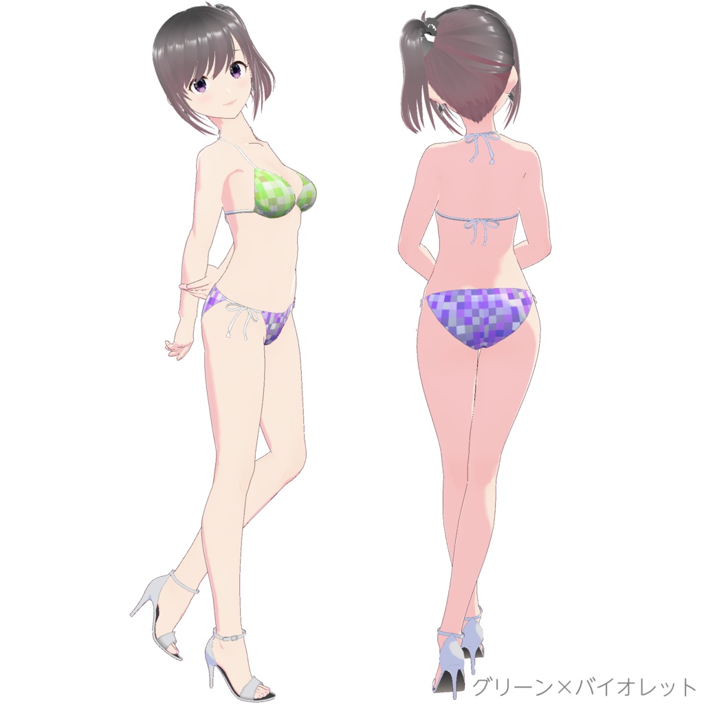 三角ビキニ - スタンダード (ドットモザイク 2Colors)