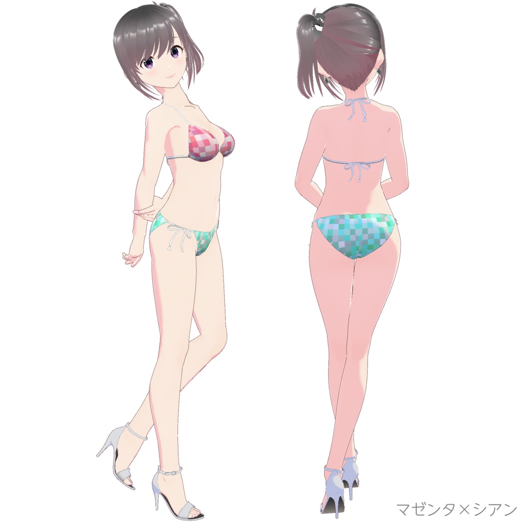 三角ビキニ - スタンダード (ドットモザイク 2Colors)