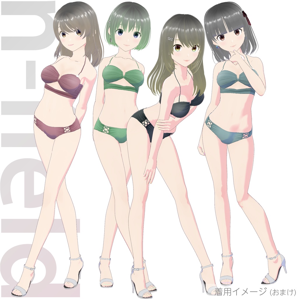 レースアップビキニ