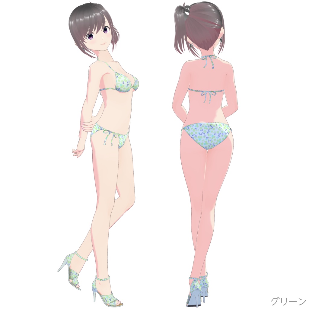 ビキニ - スタンダード Style 3 (花柄 - Flower 1)