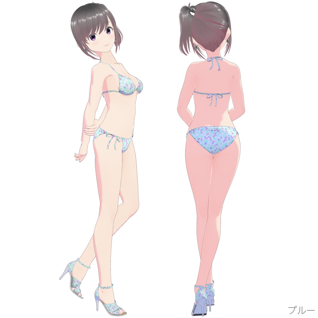 ビキニ - スタンダード Style 3 (花柄 - Flower 1)